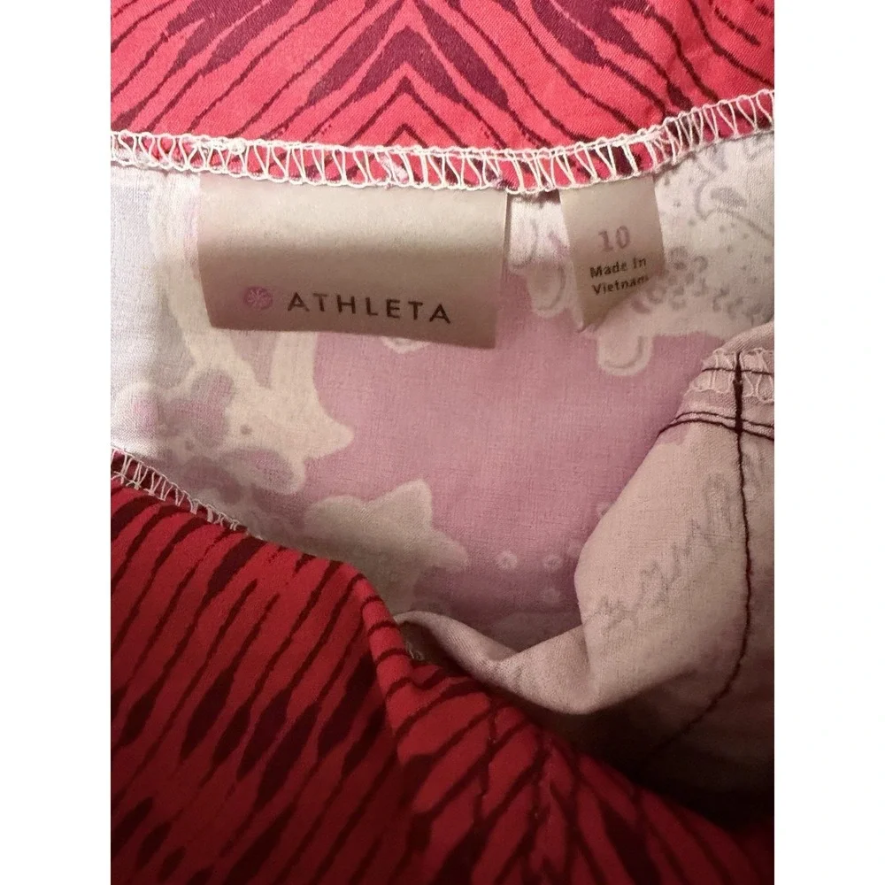 Athleta Pack Everywhere‎ Halter Travel Athletic Dress Red Pink Paisley Size 10